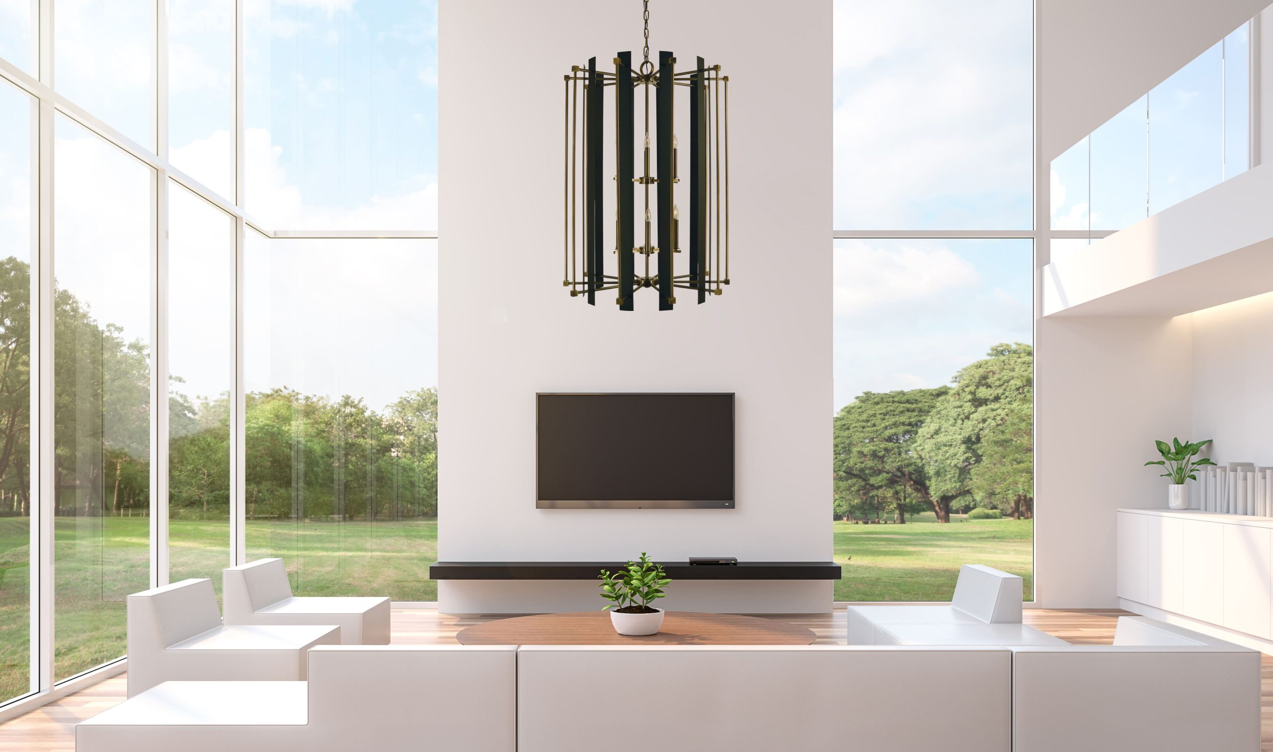 Handcrafted Framburg chandelier in a refined American living space