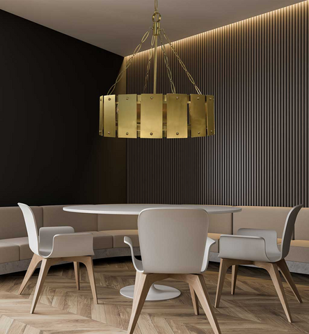 New arrival Framburg handcrafted lighting fixture in a warm metal finish